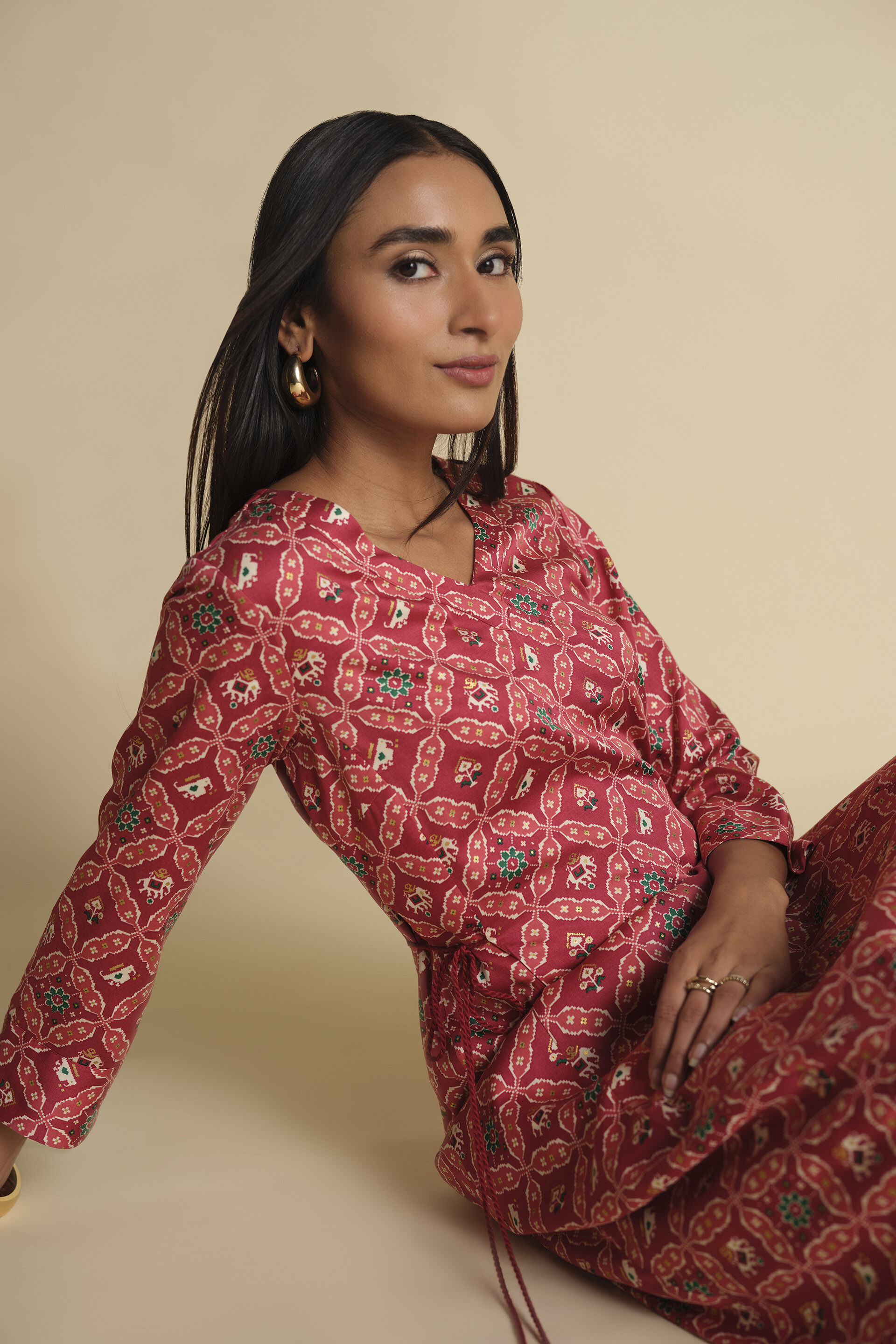 Gulmast Kurta, Red, image 6